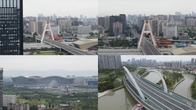 4k 成都地标空镜航拍 疫情无人街头