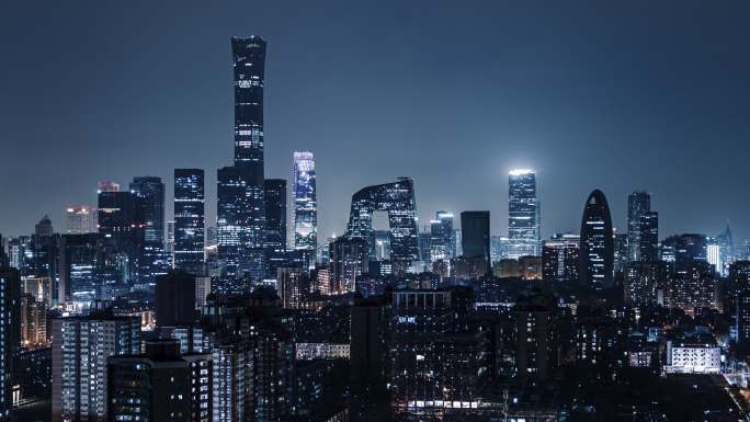 北京天际线和市中心夜景/中国北京