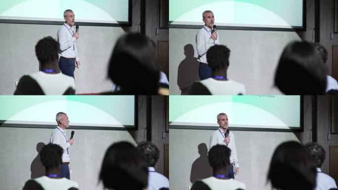 高级管理人员在会议上发表讲话