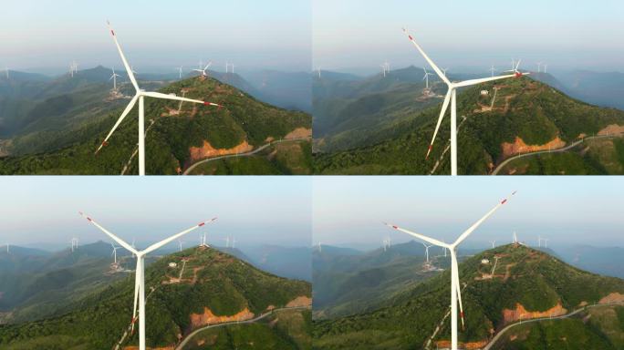 航拍郑州荟萃山中广核风力发电