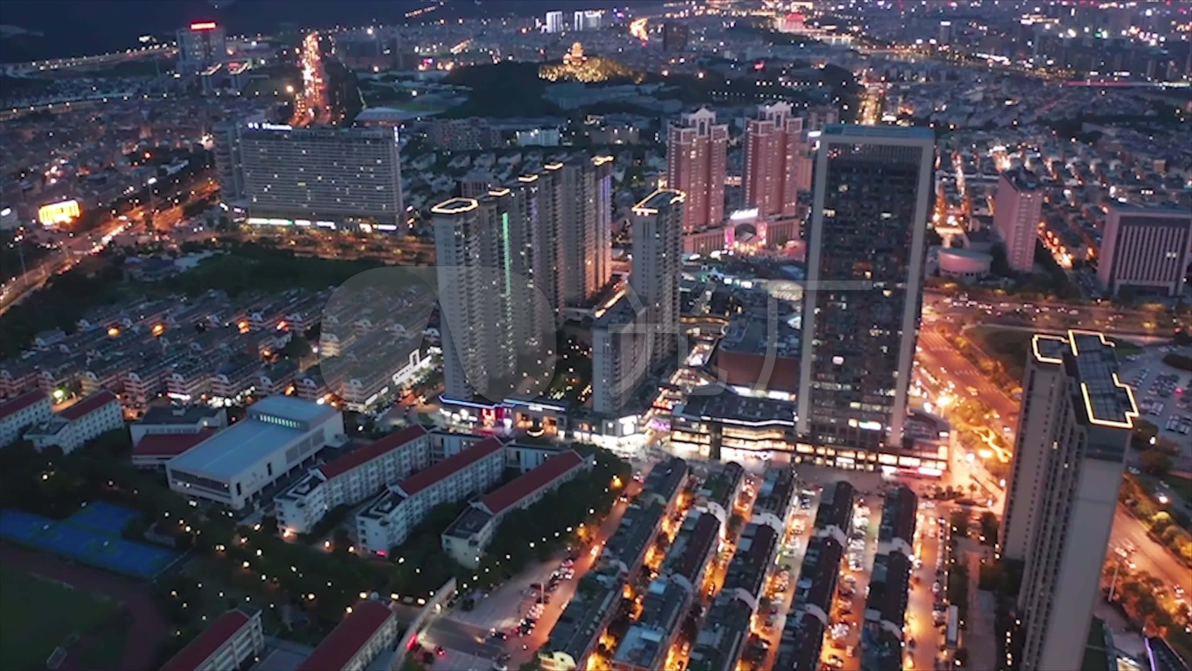 义乌丝路金融小镇夜景风光照片摄影图片_ID:434381280-Veer图库