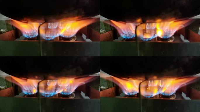 煤气灶炉子红火焰煤气质量差燃烧不充分红火
