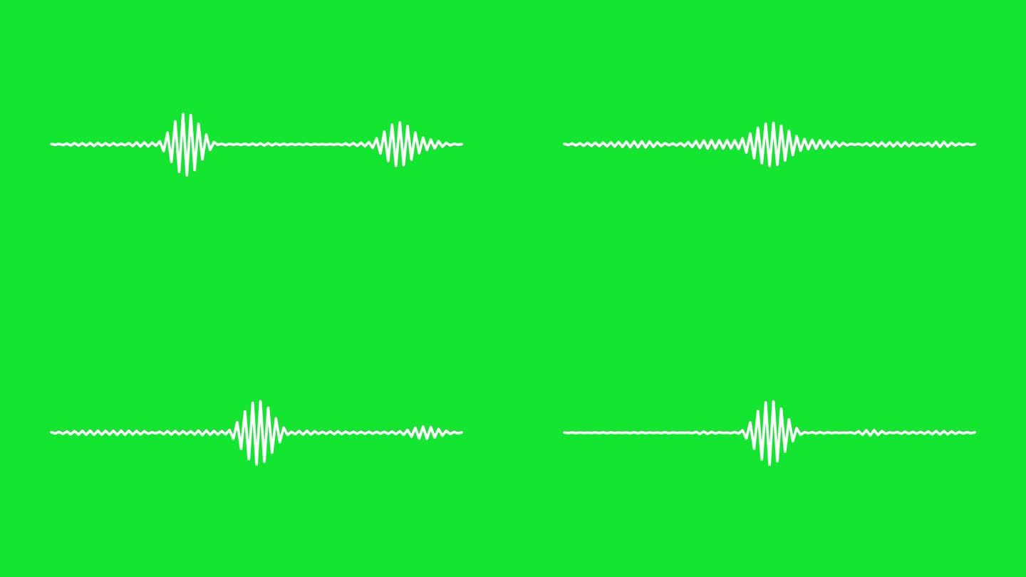 绿色背景上的4K简单均衡器。运动图形和动画背景。
