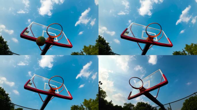 篮球进框升格拍摄