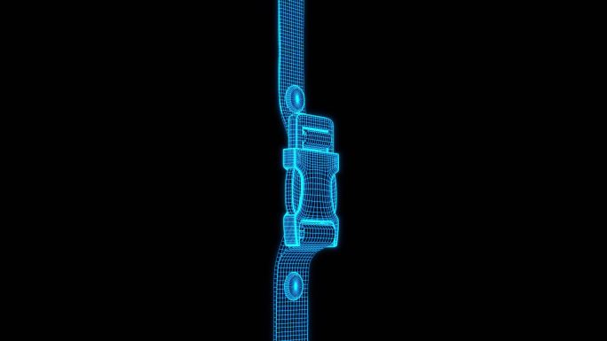 【原创】蓝色线框全息科技安全带动画带通道