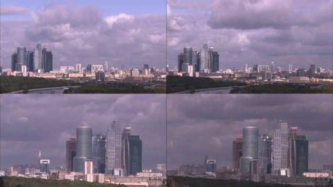 莫斯科高楼全景莫斯科大学延时摄影素材