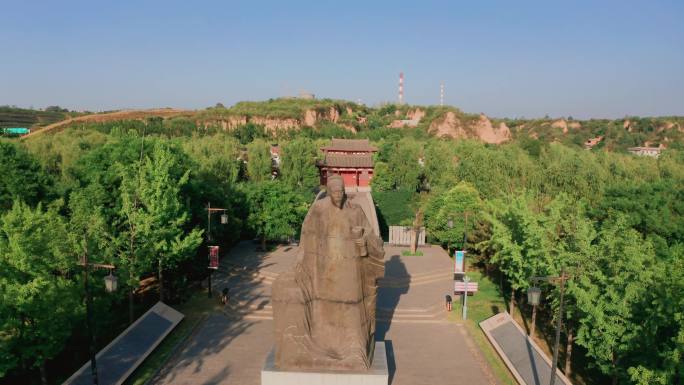 航拍郑州巩义杜甫故里景区