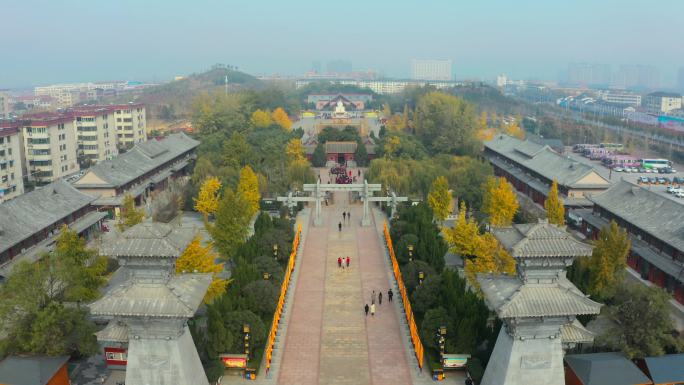 航拍郑州新郑黄帝故里景区