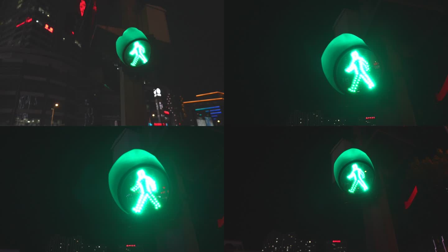 人行道红绿灯升格慢镜