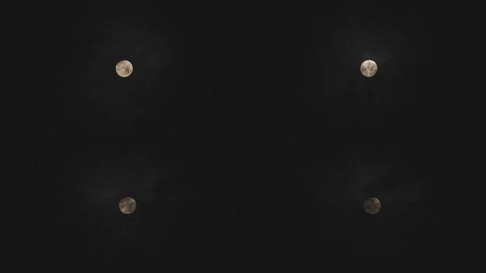 月圆之夜中秋夜黑风高月亮云层流动4k素材
