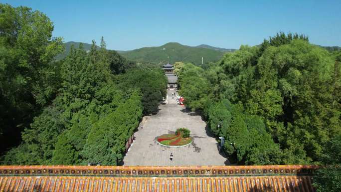 航拍山西太原晋祠一镜到底