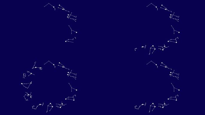 蓝色星座十二星座点线表盘