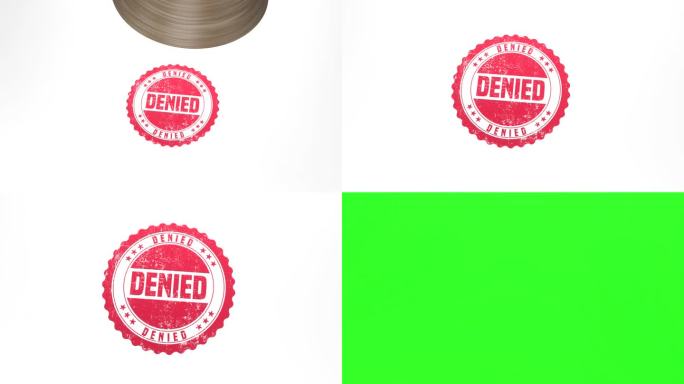 拒绝在白色和绿色背景上盖章。