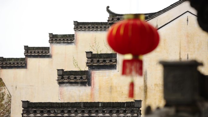 江南烟雨 雨落徽州 徽派建筑 小桥流水