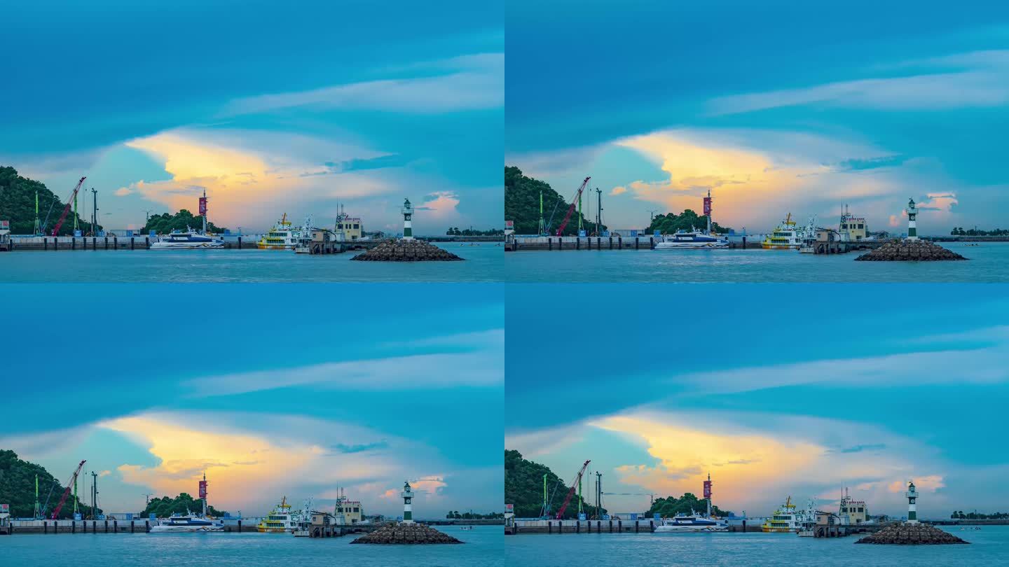 珠海市码头延时照片