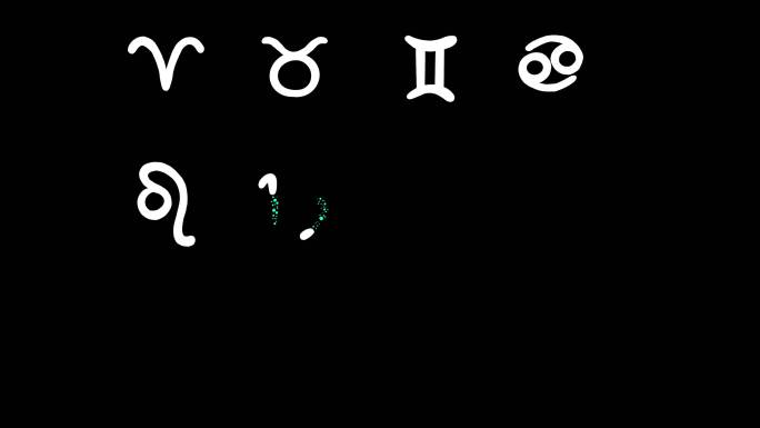 星座v2黑色手写字母宇宙空间文字串联