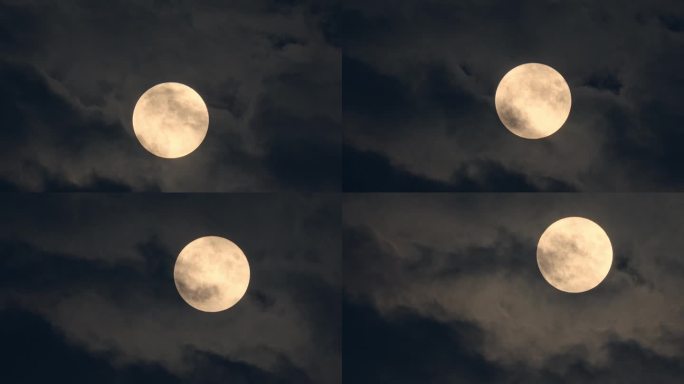 中秋节云层中的巨大月亮
