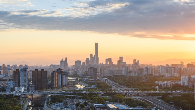 【原创】北京四惠桥四环路和国贸CBD日落