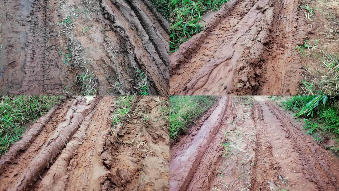 雨后泥泞的土路 道路