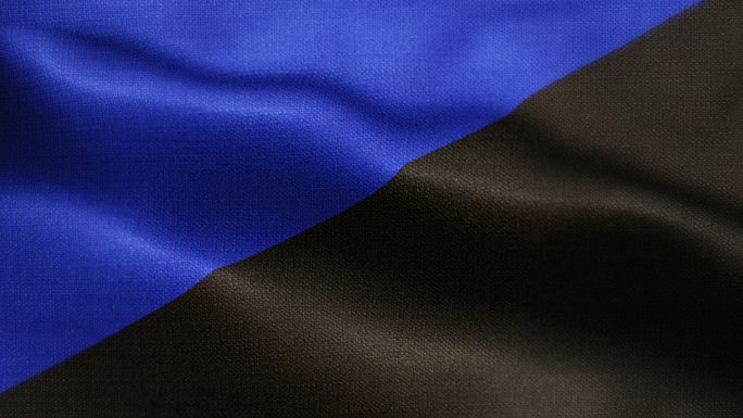 无名称蓝色和黑色可循环挥舞旗帜动画，用于运动队背景库存视频-国家队、运动队、足球、足球、篮球、橄榄球