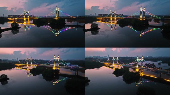 沈阳东塔桥环绕上升黄昏航拍4K