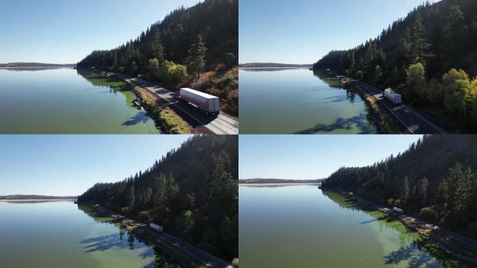 俄勒冈州克拉马斯湖的无人机视图