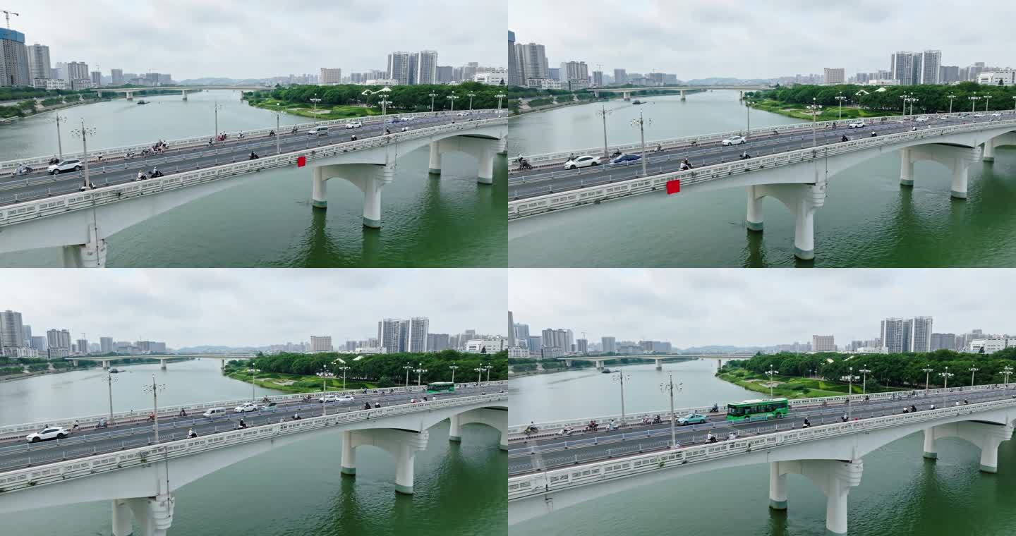 【正版素材】广西南宁邕江大桥航拍0225