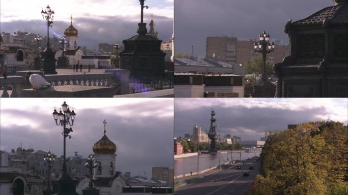 莫斯科河克里姆林宫外景等素材
