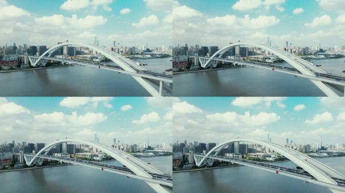 上海卢浦大桥城市航拍4K