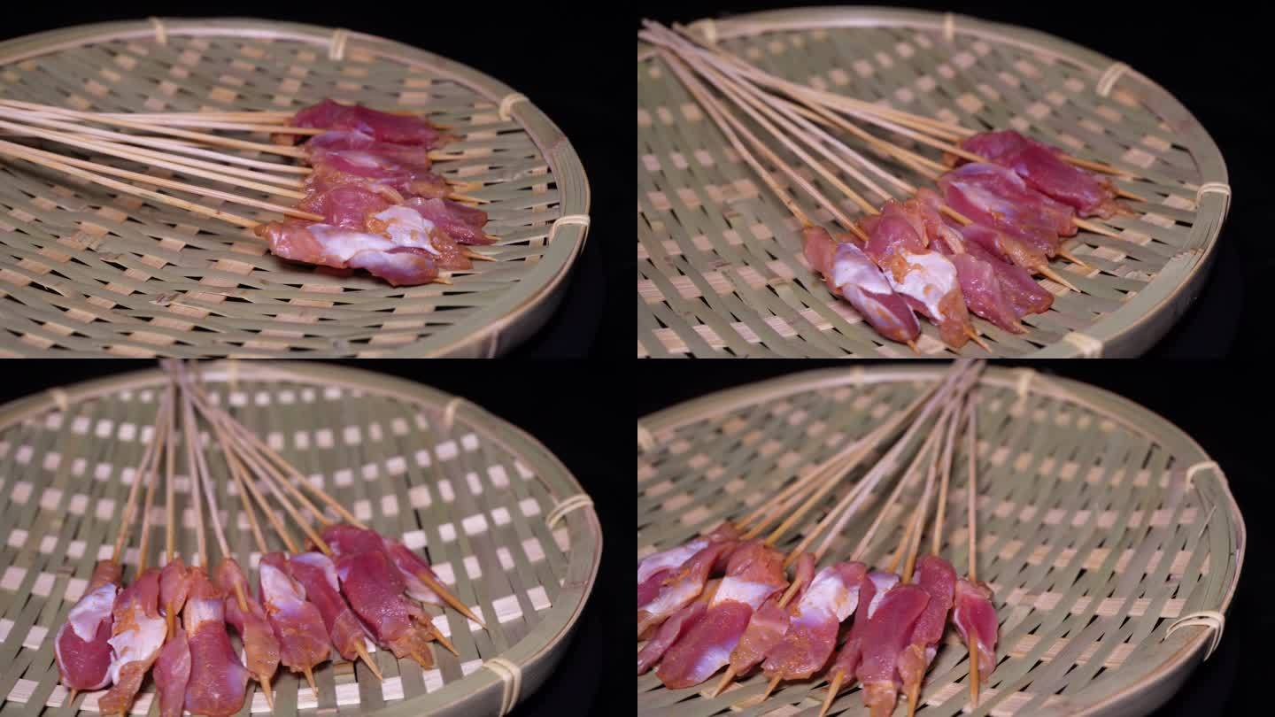 鸡胗串小串肉串钵钵鸡炸串烤串美食
