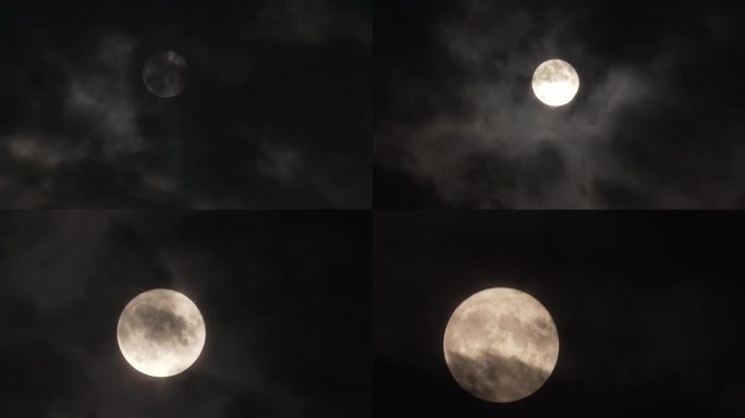 4K-乌云遮月黑暗气氛