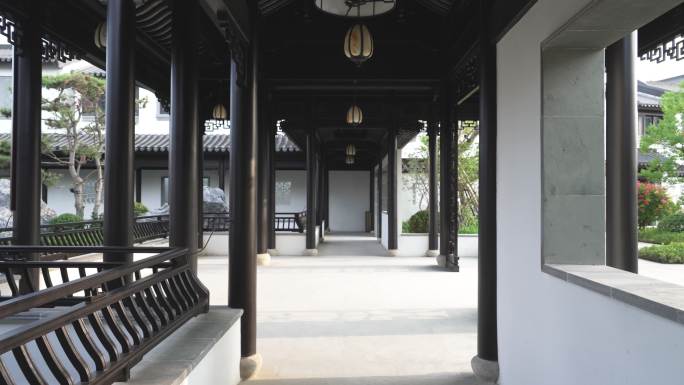 中式合院回廊连廊