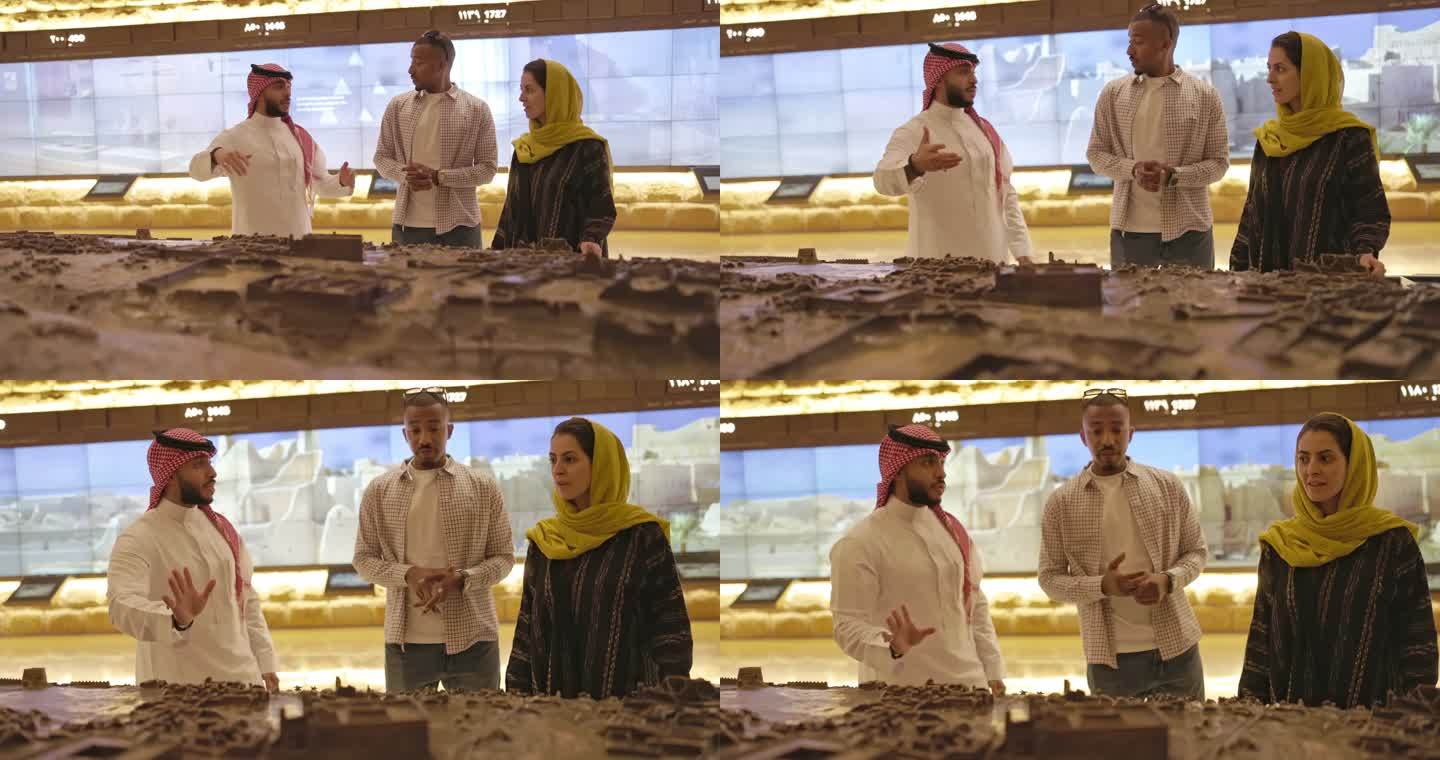 沙特导游在图拉伊夫遗址教育游客