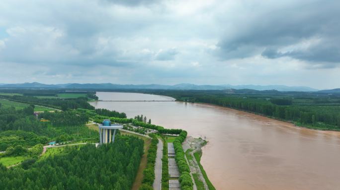 阳谷黄河水利工程航拍