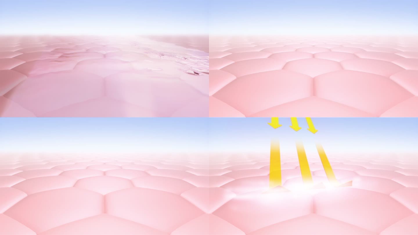 3D动画，保护皮肤细胞免受紫外线照射的概念