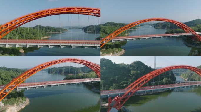 红色钢拱桥（5K素材）