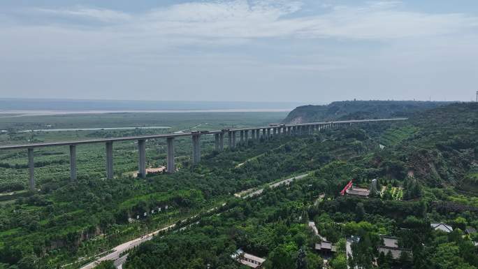 航拍韩城 京昆高速 芝川大桥