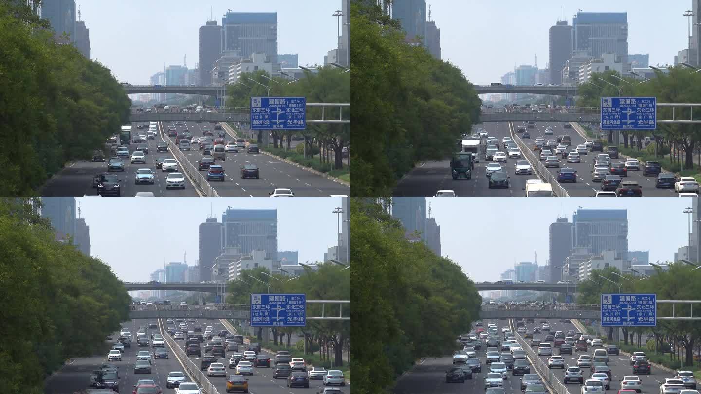 北京国贸桥车流