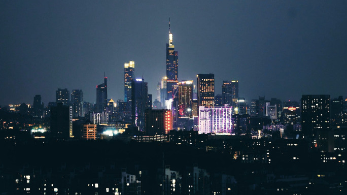 南京夜景-主城区天际线