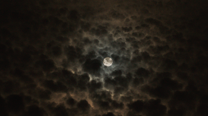 月亮在云中快速穿行