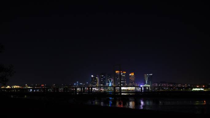 泉州东海泰禾夜景城市夜景江滨晋江大桥夜景