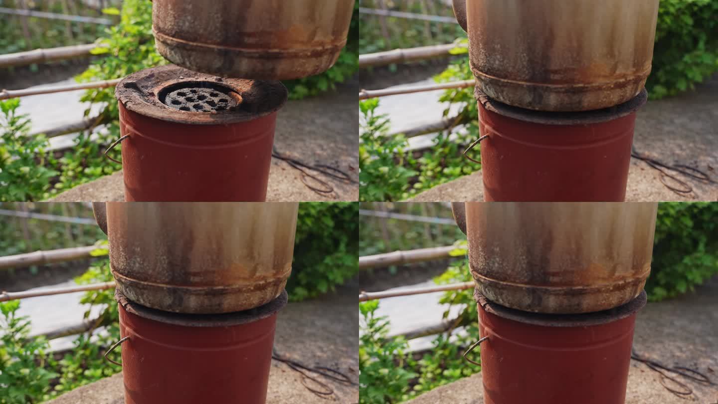 农村小院的烟火气——茶壶水开升格拍摄