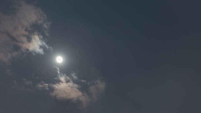 中秋月亮升起月圆木星合月天空云彩延时4K