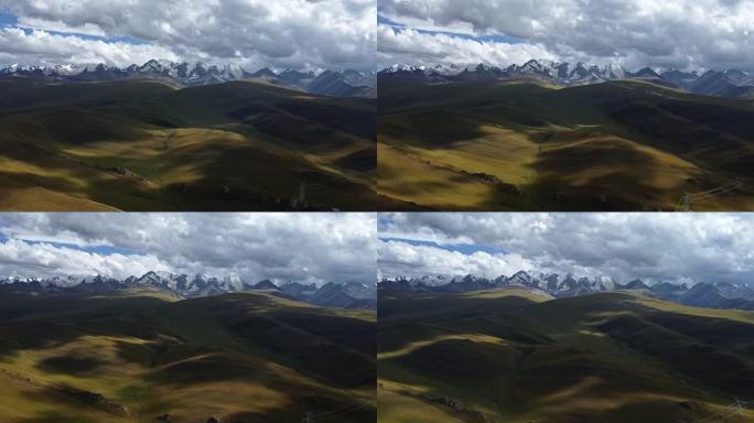 新疆独库公路的草原雪山光影延时