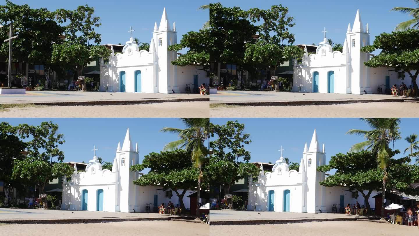 巴伊亚州萨尔瓦多Praia do Forte海滩的教堂