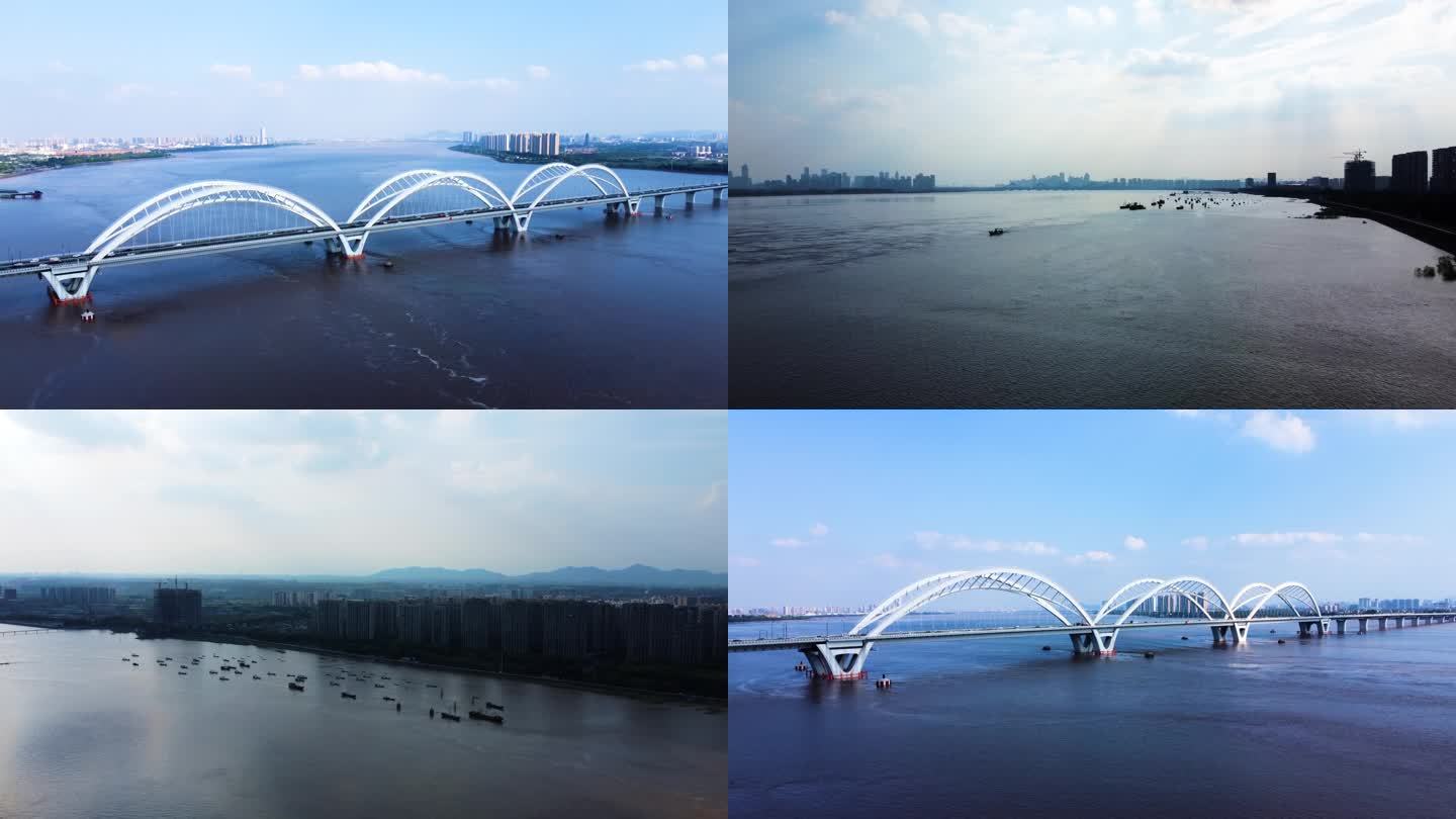 4k航拍杭州九堡大桥