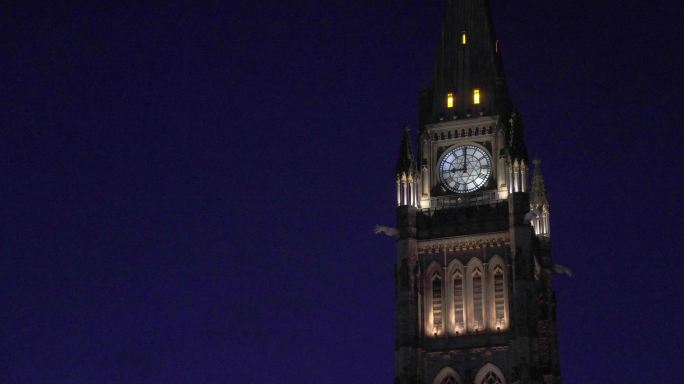 渥太华夜间议会钟楼