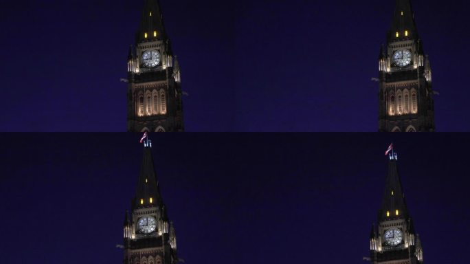 渥太华夜间议会钟楼