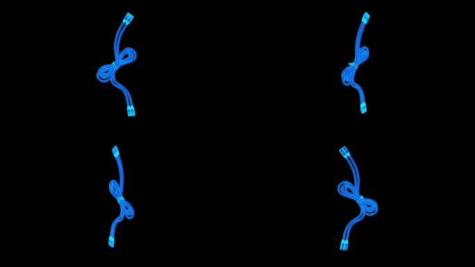 【原创】蓝色线框全息科技网线动画带通道