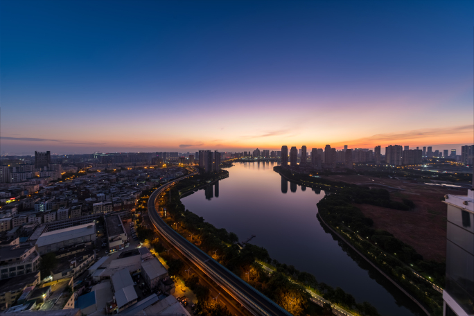 厦门日出日落日转夜城市延时摄影